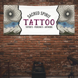 Banderoles Black & White Modern Text 2 Photo Business Name