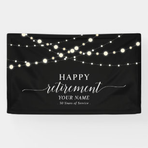 Banderoles Black & White String Lights Bonne fête de retraite