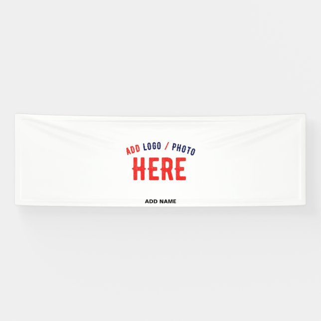 BANDEROLES BLANC PERSONNALISABLE MODERNE ET ÉLÉGANT, MARQUE V (Horizontal)
