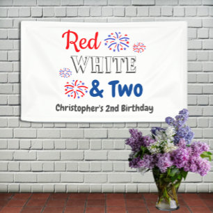 Banderoles Blanc rouge et deux 2e anniversaire