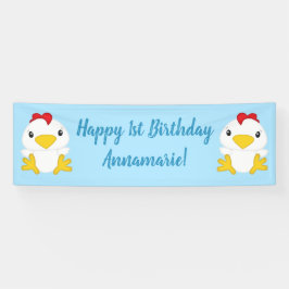 Banderoles Bleu de fête d'anniversaire de poulet