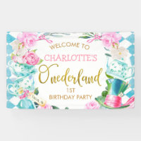 Bleu Diamant Floral Alice Dans L'Onederland Annive