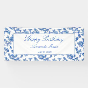 Banderoles Bleu et Blanc Chinoiserie Anniversaire