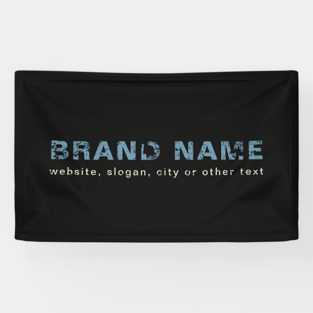 Banderoles Bleu et noir Artsy Grunge Nom commercial (Horizontal)