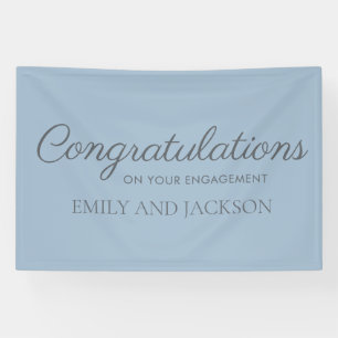 Banderoles Bleu Gris Élégant Engagement en Écriture Script