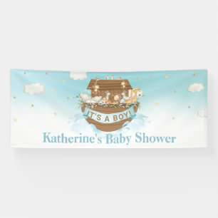 Banderoles Bleu Noé's Ark Boy Baby shower Anniversaire Baptêm