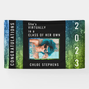 Banderoles Bleu Ombre  Parties scintillant Green Faux