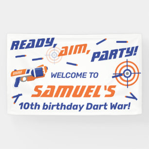 Banderoles Bleu, Orange Dart War Anniversaire, Bienvenue