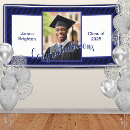 Banderoles Bleu Photo Graduation