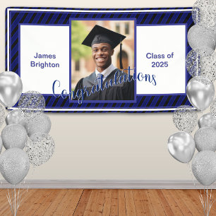 Banderoles Bleu Photo Graduation