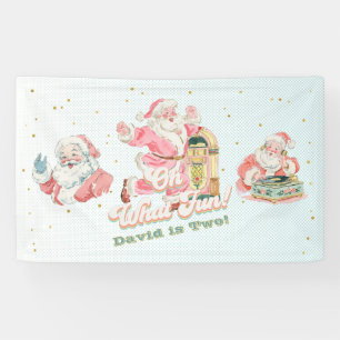 Banderoles Bleu Retro Super Santa Claus-Boy Anniversaire