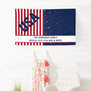 Banderoles bleu rougeUSA Patriotic Flag étoiles et rayures