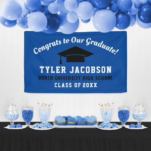 Banderoles Bleu Royal Félicitations à notre diplômé