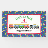 Bleu Train Engine et Charbon Voiture Anniversaire