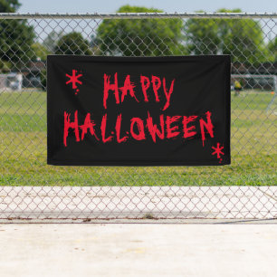 Banderoles Bloody rouge d'effroi Joyeux Halloween noir rouge 