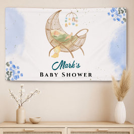Banderoles Blue Baby Shower Banner – Custom Name & Event 