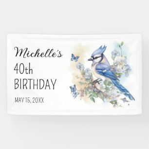 Banderoles Blue Jay Bird Floral Springtime 40e anniversaire N