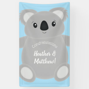 Banderoles Blue Koala Bear Baby shower