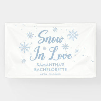 Banderoles Blue neige en amour Ski d'hiver Bachelorette