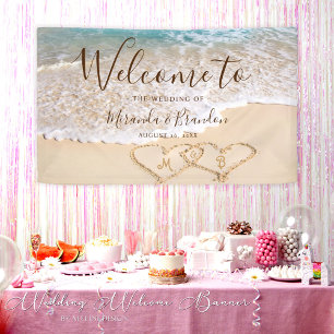 Banderoles Blue Ocean Waves Plage tropicale Mariage