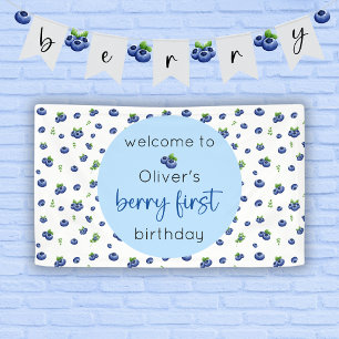 Banderoles Blueberry 1er anniversaire Berry First