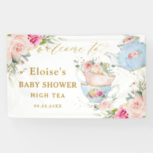 Banderoles Blush Floral Tea Party Baby shower nuptiale Contex