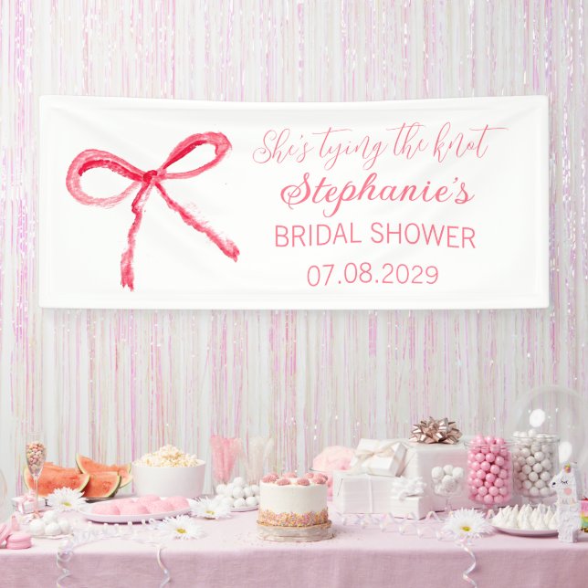 Banderoles Blush Pink Bow Elle attache la Fête des mariées de (Fête)