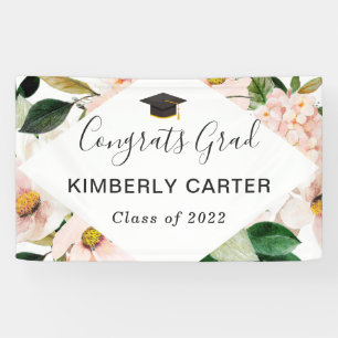 Banderoles Blush Pink Hydrangea Floral Graduation Party