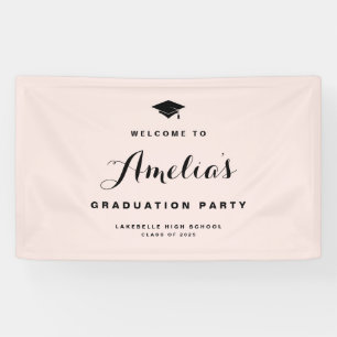 Banderoles Blush Pink Moderne Calligraphie Graduation