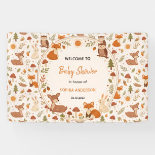 Banderoles Boho Baby Shower Woodland Animaux de la Forêt Ru