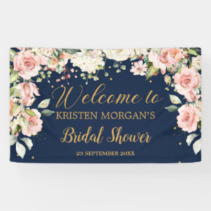 Banderoles Boho bleu rose floral vert marine nuptiale douche