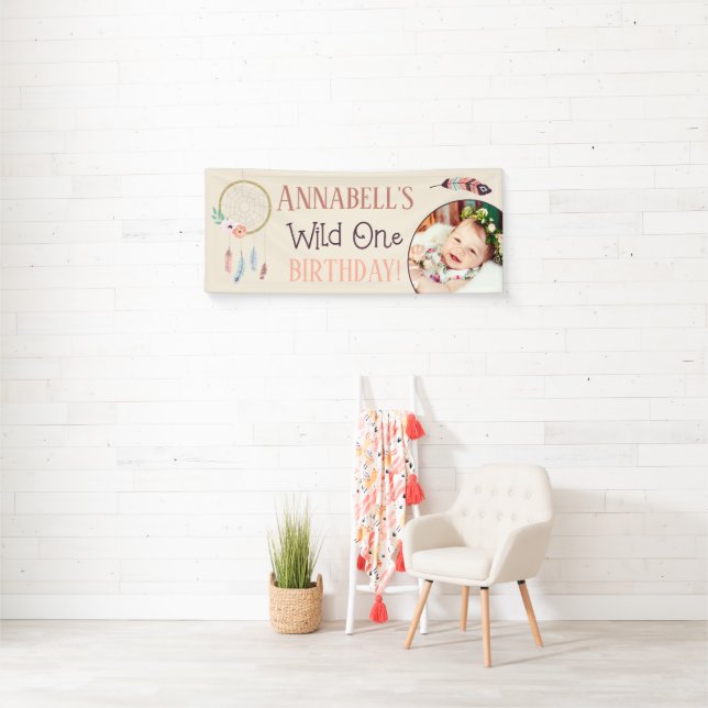 Banderoles Boho Chic Wild ONE Girl Birthday Party (En situation)