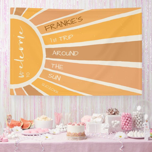 Banderoles Boho Eté Premier Voyage Autour De L'Affiche de bie (Fête)