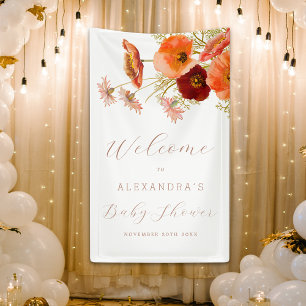 Banderoles Boho Fall Floral Baby shower personnalisé Bienvenu