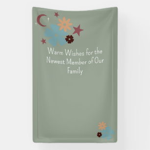 Banderoles Boho Floral Neutral Sage Baby shower vert