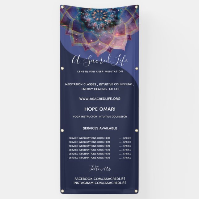 Banderoles Boho Nebula Mandala, Mystique (Vertical)