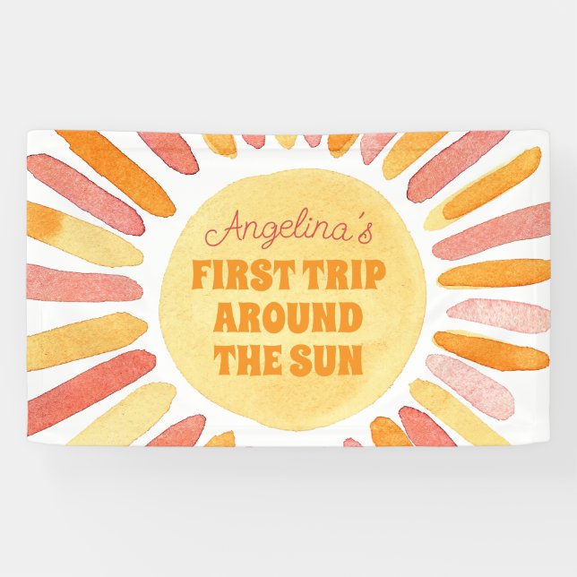 Banderoles Boho Premier voyage autour du soleil 1er anniversa (Horizontal)