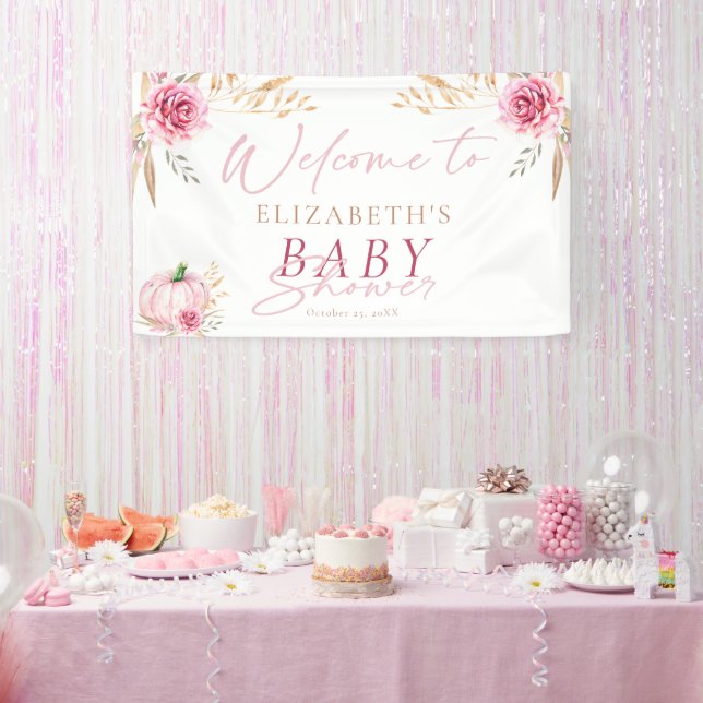 Banderoles Boho Rustic Automne Citrouille Baby shower de bien (Fête)