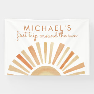 Banderoles Boho Sun Anniversaire, soleil 1er Anniversaire Con