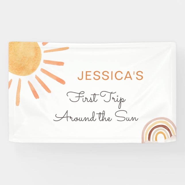 Banderoles Boho Sun Backdrop Banner Little Sunshine Anniversa (Horizontal)