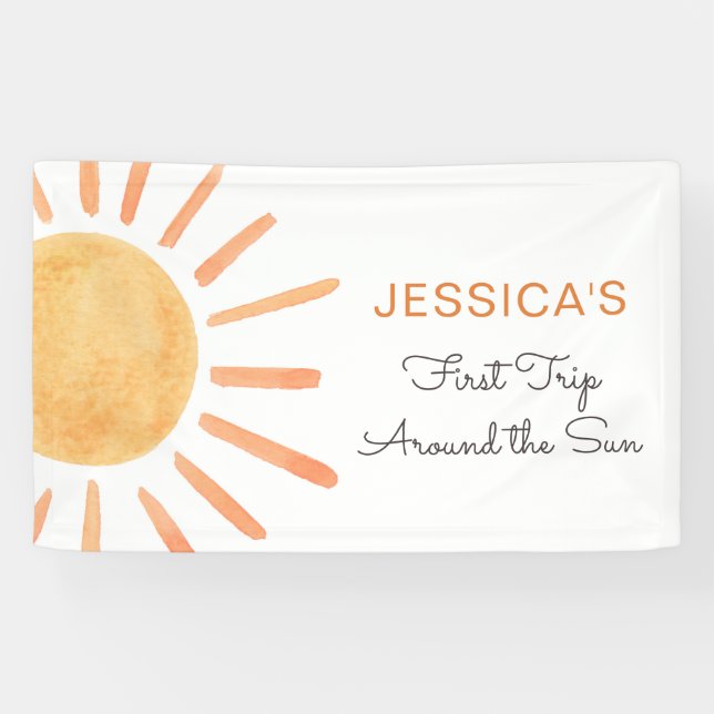 Banderoles Boho Sun Backdrop Banner Little Sunshine Anniversa (Horizontal)