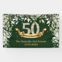 Boho verdure feuillage or 50 ans d'amitié