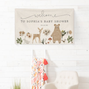 Banderoles Boho Woodland Baby shower Welcome Banner