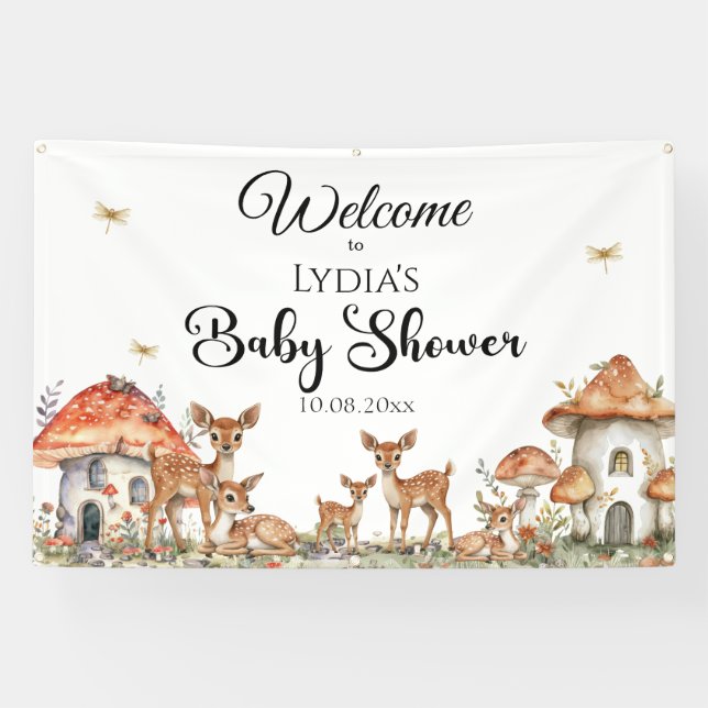 Banderoles Boho Woodland Forest Animaux Baby shower Bienvenue (Horizontal)