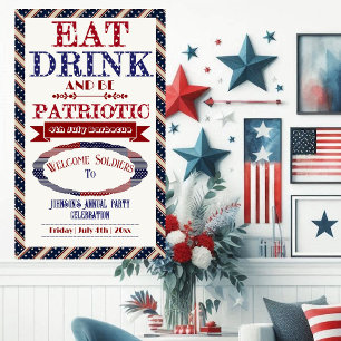 Banderoles Boire et être patriotique 4 juillet Bienvenue Sold