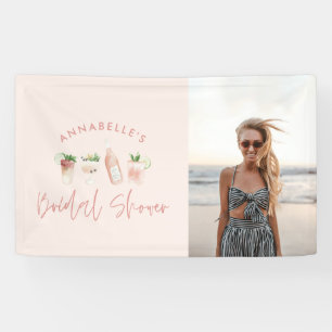 Banderoles Boire rose girly moderne bachelorette photo