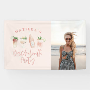 Banderoles Boire rose girly moderne bachelorette photo