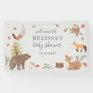 Banderoles Bois Animaux Baby shower verdoyant Bienvenue