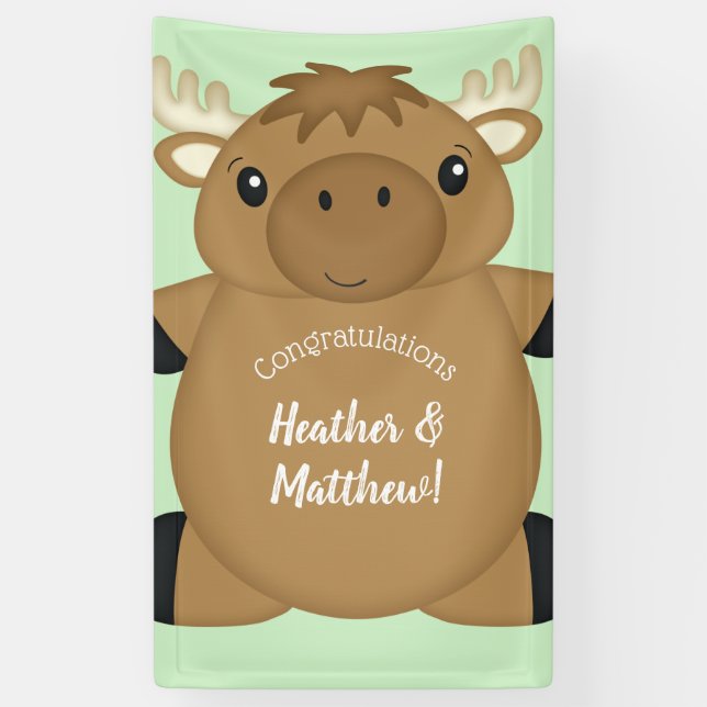 Banderoles Bois du Baby shower de l'orignal (Vertical)