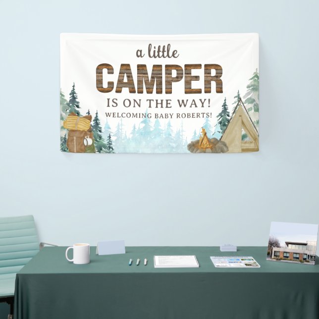 Banderoles Bois Rustique Un Petit Baby shower De Camper (Salon professionnel)
